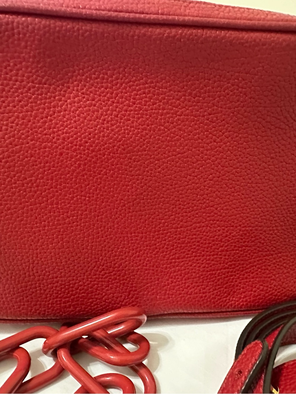 Lauren Ralph Lauren Red Leather Crossbody Camera Bag RL Logo - Picture 3 of 13